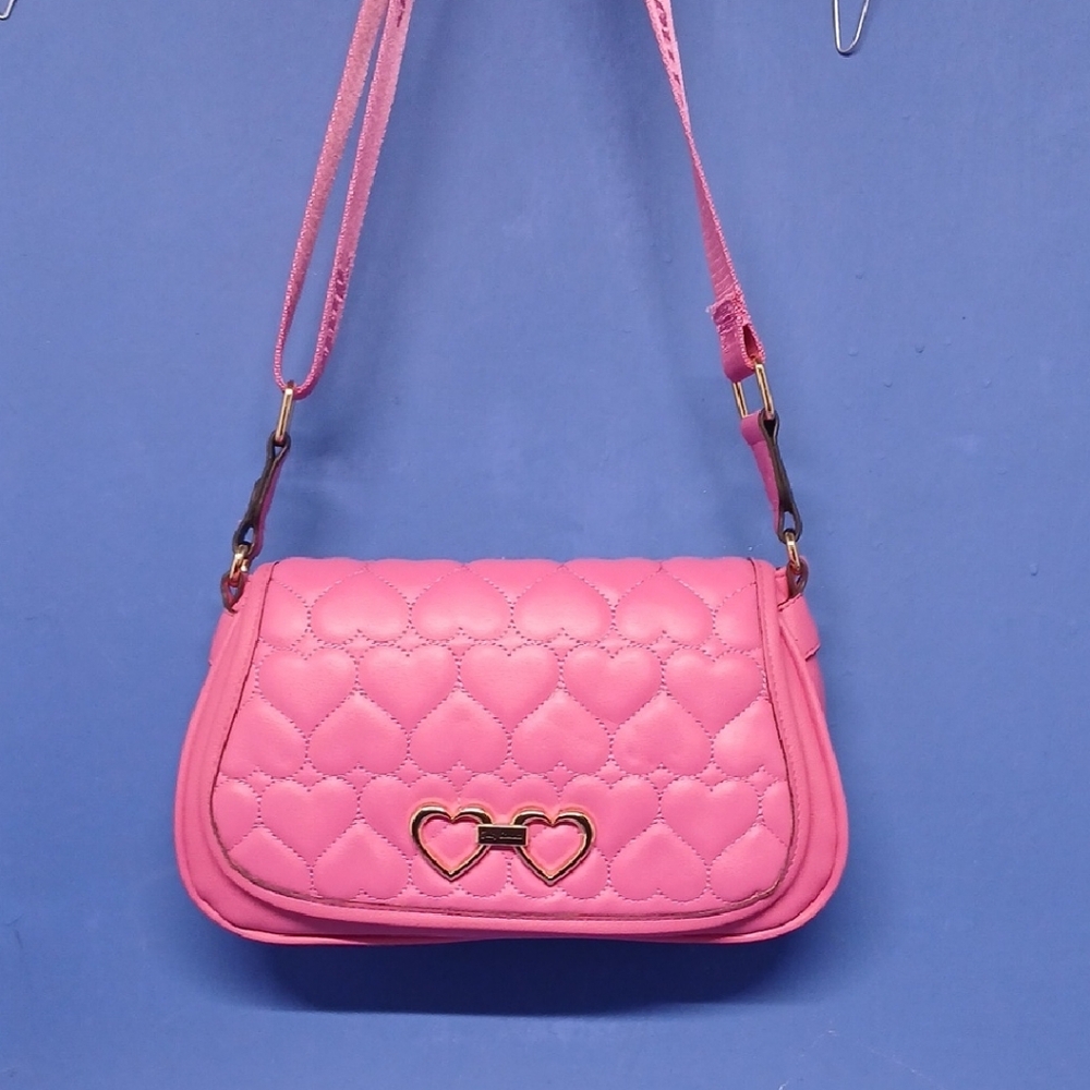 Juicy Couture Pink Quilted Heart Crossbody Shoulder Bag